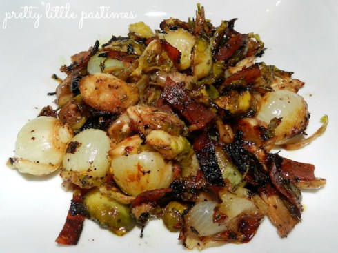 Roasted Balsamic Brussel Sprouts & Pearl Onions I Pretty Little Pastimes